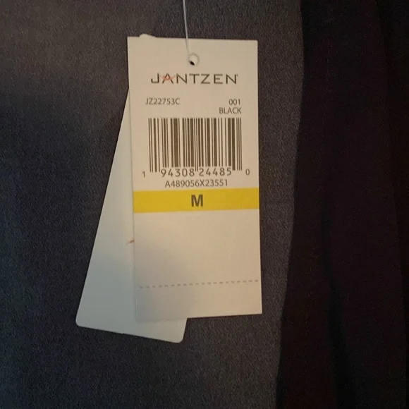 Jantzen 3/4 Sleeve Woven Maxi Duster Cover Up Black Floral Size M - Picture 11 of 15